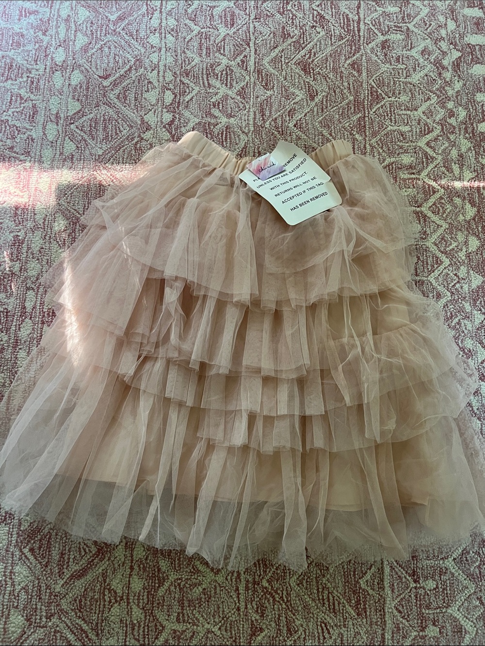 Chicwish Layered Tulle Midi Skirt - Dusty Blush